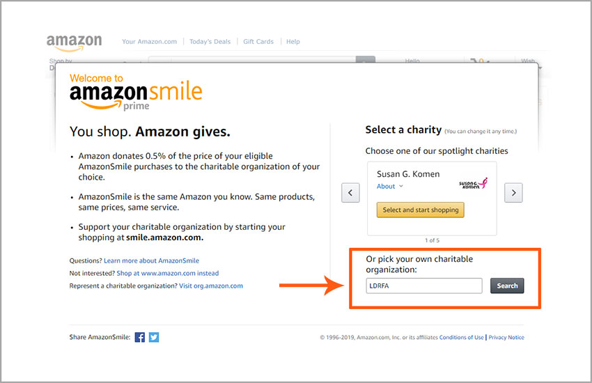 amazon smile step 1